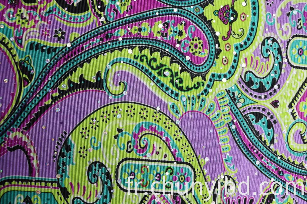 100% Polyester Print Aop Chip Crepe Fabric